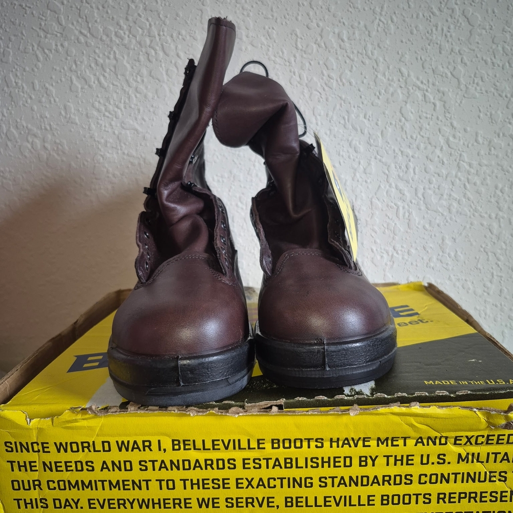 Men's leather Brown steel toe Boots